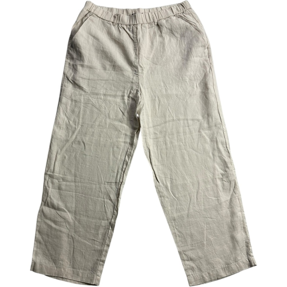 Quince 100% European Linen Tapered Ankle Pants In Sand Size Large NEW NWT - Picture 3 of 9
